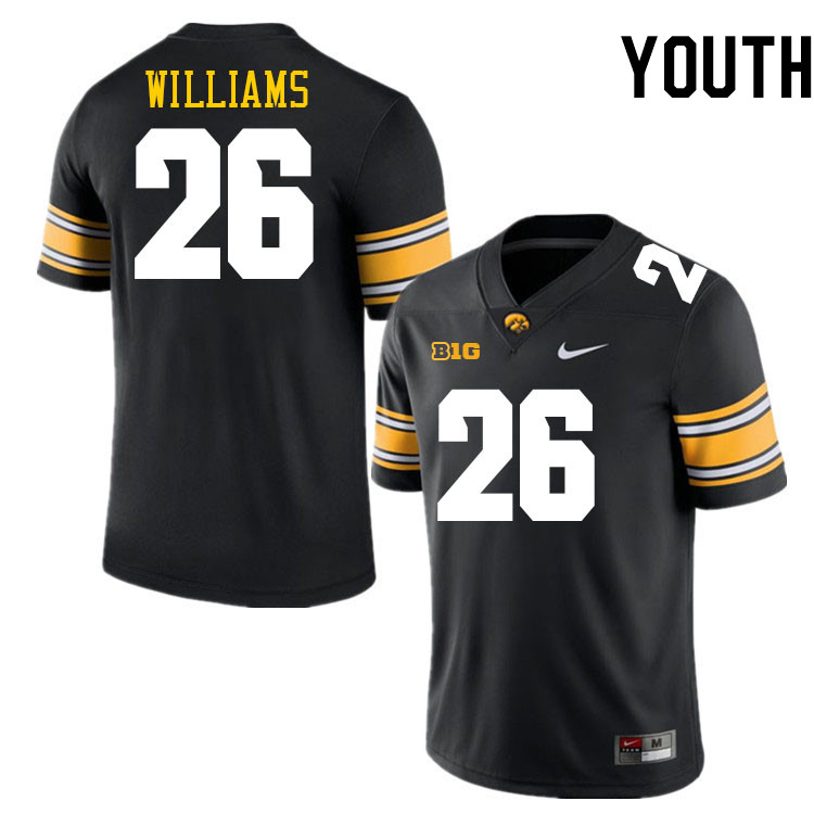 Youth #26 Xavier Williams Iowa Hawkeyes College Football Jerseys Stitched-Black